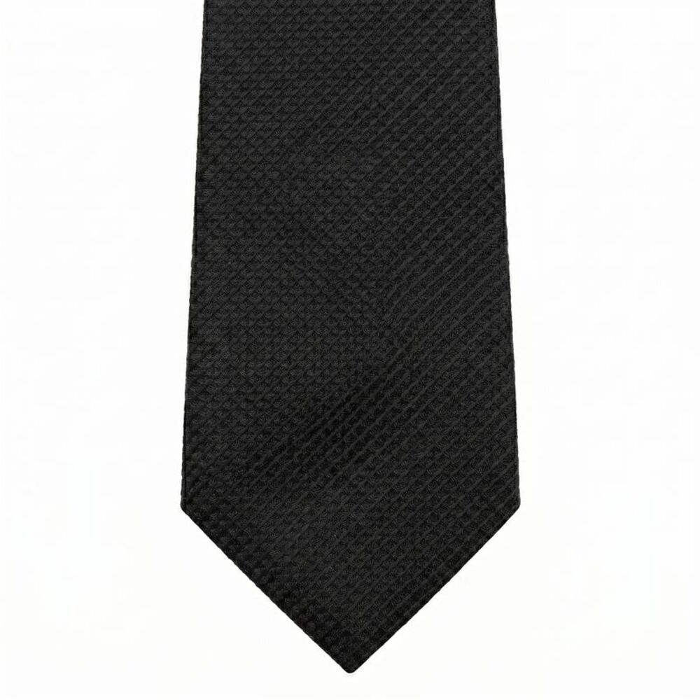 Emporio Armani 100% Silk Black Solid Tie - Made in Italy - Picture 3 of 3